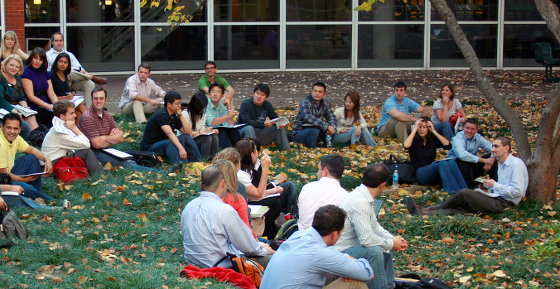 Teaching outside on a beautiful fall day.